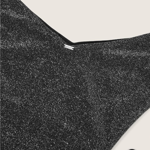 Black shimmer high waist cheeky bikini bottom size medium sparkle soft - Picture 7 of 11